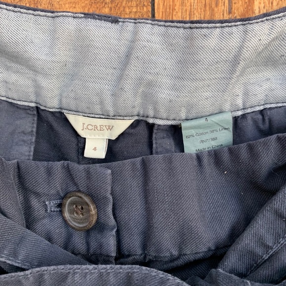 SOLD EBAY J. Crew navy cotton linen shorts 4 - Picture 4 of 5